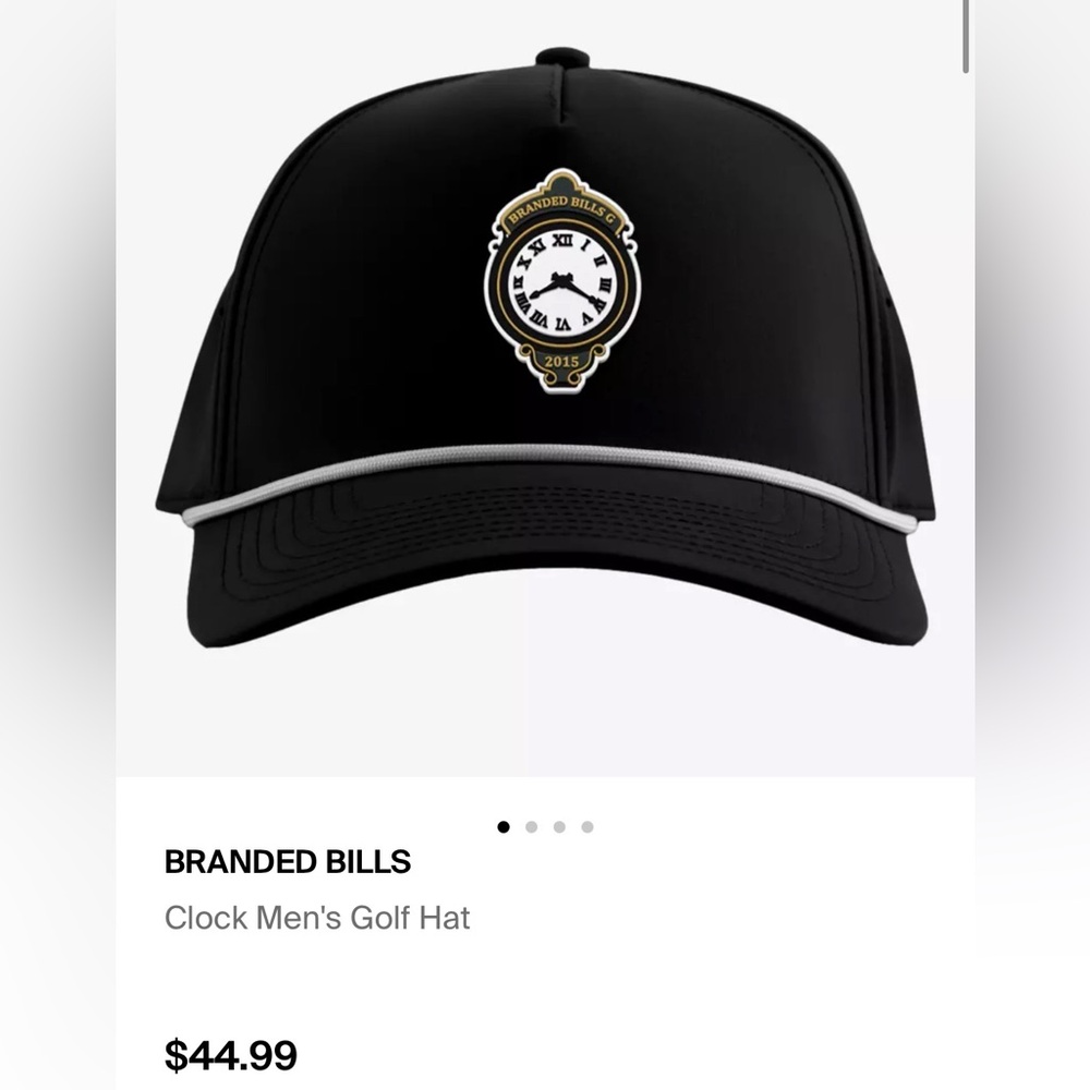 Branded Bills Black “Clock” Men’s Golf Hat - NEW!